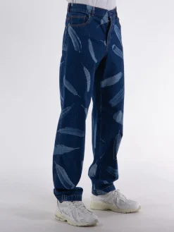 MARCELO BURLON Jeans<JEANS AOP WIND FEATHERS Blu