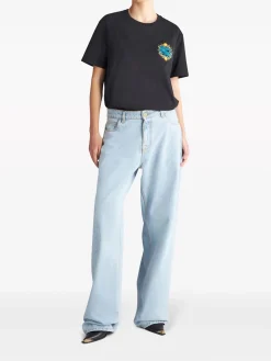 ETRO Jeans<JEANS BAGGY CON RICAMO Azzurro