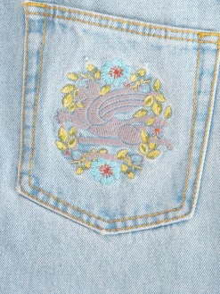 ETRO Jeans<JEANS BAGGY CON RICAMO Azzurro