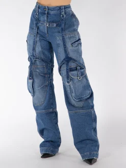OFF-WHITE Jeans<JEANS CARGO OVER Blu