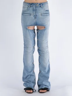 COURREGES Jeans<JEANS CHAPS BLUE DENIM Azzurro