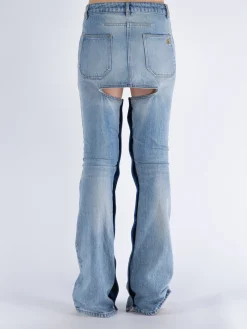 COURREGES Jeans<JEANS CHAPS BLUE DENIM Azzurro