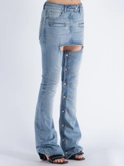 COURREGES Jeans<JEANS CHAPS BLUE DENIM Azzurro