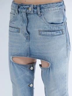 COURREGES Jeans<JEANS CHAPS BLUE DENIM Azzurro