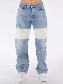 JIL SANDER Jeans<JEANS COLOR BLOCK Azzurro, Bianco