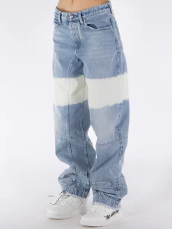 JIL SANDER Jeans<JEANS COLOR BLOCK Azzurro, Bianco