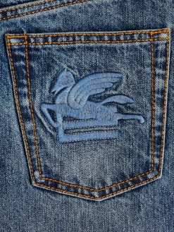 ETRO Jeans<JEANS CON PEGASO RICAMATO Azzurro