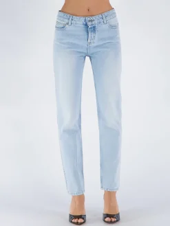 ALEXANDRE VAUTHIER Jeans<JEANS CRYSTALLIZED LOW WAIST Azzurro