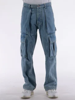 Jeans<JEANS DENIM LOGO CARGOS Azzurro
