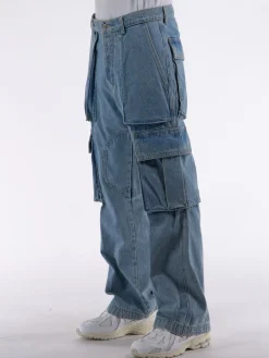Jeans<JEANS DENIM LOGO CARGOS Azzurro