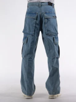 Jeans<JEANS DENIM LOGO CARGOS Azzurro