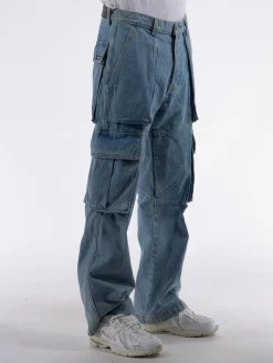 Jeans<JEANS DENIM LOGO CARGOS Azzurro