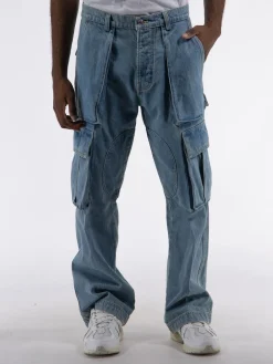 Jeans<JEANS DENIM LOGO CARGOS Azzurro