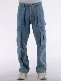 Jeans<JEANS DENIM LOGO CARGOS Azzurro