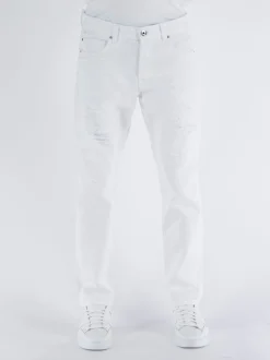 Jeans<JEANS DESTROYED IN DENIM Bianco