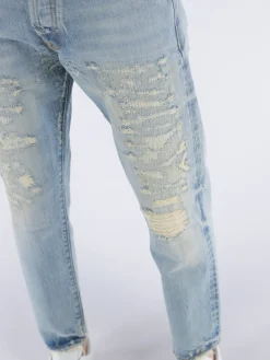 DESMORE Jeans<JEANS DESTROYED LIGHT DENIM Azzurro, Giallo, Verde