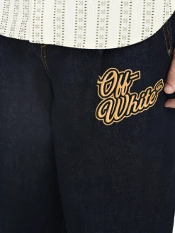 OFF-WHITE Jeans<JEANS FLARE 90S LOGO Blu
