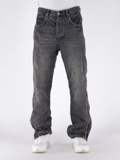 PURPLE BRAND Jeans<JEANS FULL SIDE ZIP Grigio