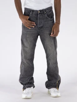 PURPLE BRAND Jeans<JEANS FULL SIDE ZIP Grigio