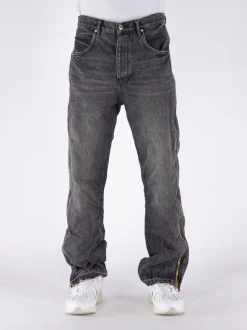 PURPLE BRAND Jeans<JEANS FULL SIDE ZIP Grigio