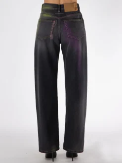 MM6 MAISON MARGIELA Jeans<JEANS IN DENIM CON STRAPPI Nero, Rosa, Verde, Viola