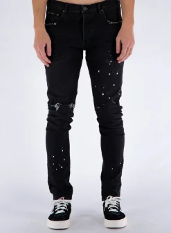 PURPLE DENIM Jeans<JEANS P001 BLACK OVER SPRAY Nero