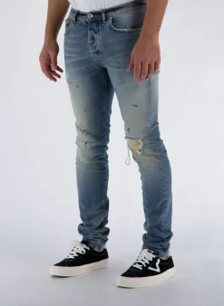 PURPLE DENIM Jeans<JEANS P001 WORN Azzurro, Grigio