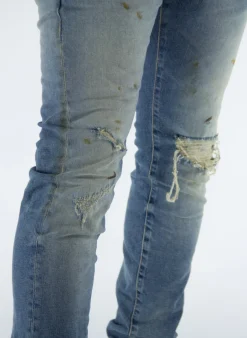 PURPLE DENIM Jeans<JEANS P001 WORN Azzurro, Grigio