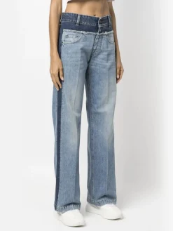 STELLA MCCARTNEY Jeans<JEANS PANELED BLUE DENIM Azzurro, Blu