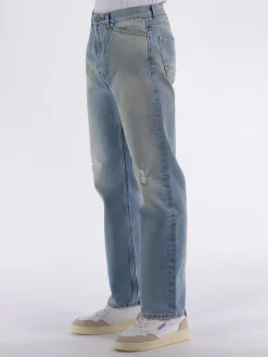 PALM ANGELS Jeans<JEANS SFUMATO TAPERED DENIM Azzurro