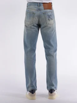 PALM ANGELS Jeans<JEANS SFUMATO TAPERED DENIM Azzurro