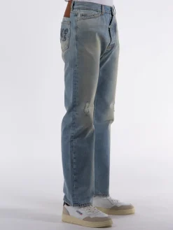 PALM ANGELS Jeans<JEANS SFUMATO TAPERED DENIM Azzurro