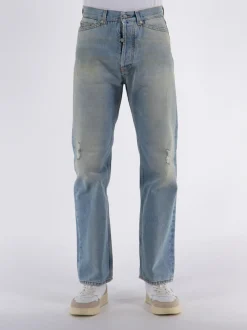 PALM ANGELS Jeans<JEANS SFUMATO TAPERED DENIM Azzurro
