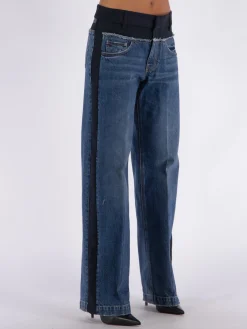 STELLA MCCARTNEY Jeans<JEANS WIDE LEG DENIM Blu, Nero