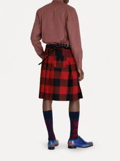 VIVIENNE WESTWOOD Pantaloni<KILT CHECK Nero, Rosso
