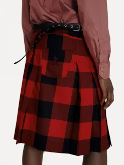 VIVIENNE WESTWOOD Pantaloni<KILT CHECK Nero, Rosso