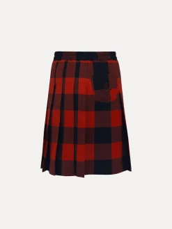 VIVIENNE WESTWOOD Pantaloni<KILT CHECK Nero, Rosso