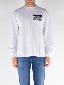 ARIES T-Shirt<MAGLIA GIROCOLLO ML CREDIT CARD Bianco, Nero