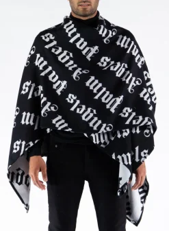 Giacche<MANTELLA LOGO KNITTED CAPE Bianco, Nero