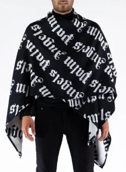 Giacche<MANTELLA LOGO KNITTED CAPE Bianco, Nero