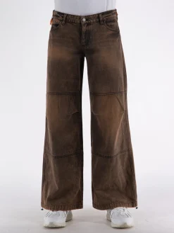 ARIES Pantaloni<PANTALONE ACID LOW RISE FLARE Marrone