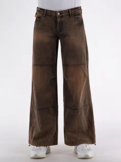 ARIES Pantaloni<PANTALONE ACID LOW RISE FLARE Marrone