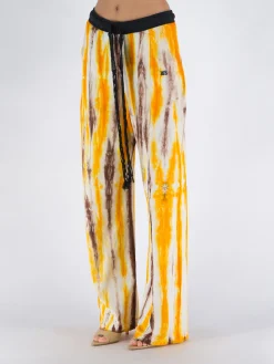 WALES BONNER Pantaloni<PANTALONE AIR JERSEY Giallo, Marrone, Nero