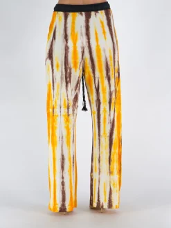 WALES BONNER Pantaloni<PANTALONE AIR JERSEY Giallo, Marrone, Nero