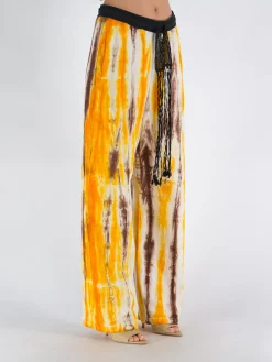 WALES BONNER Pantaloni<PANTALONE AIR JERSEY Giallo, Marrone, Nero