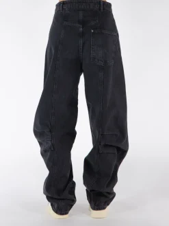 ROTATE BIRGER CHRISTENSEN Pantaloni<PANTALONE CARGO WASHED DENIM Nero