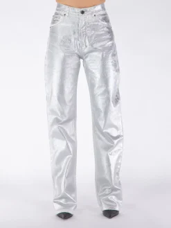 ROTATE BIRGER CHRISTENSEN Pantaloni<PANTALONE COATED DENIM PANT Bianco