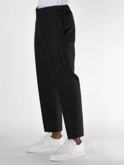 JIL SANDER Pantaloni<PANTALONE CON PIEGE FRONTALI Nero