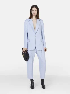STELLA MCCARTNEY Pantaloni<PANTALONE CORTO FLANNEL PLEATED Azzurro