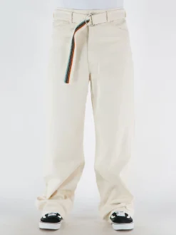 MARCELO BURLON Pantaloni<PANTALONE CROSS COTTON BELT OVER Bianco